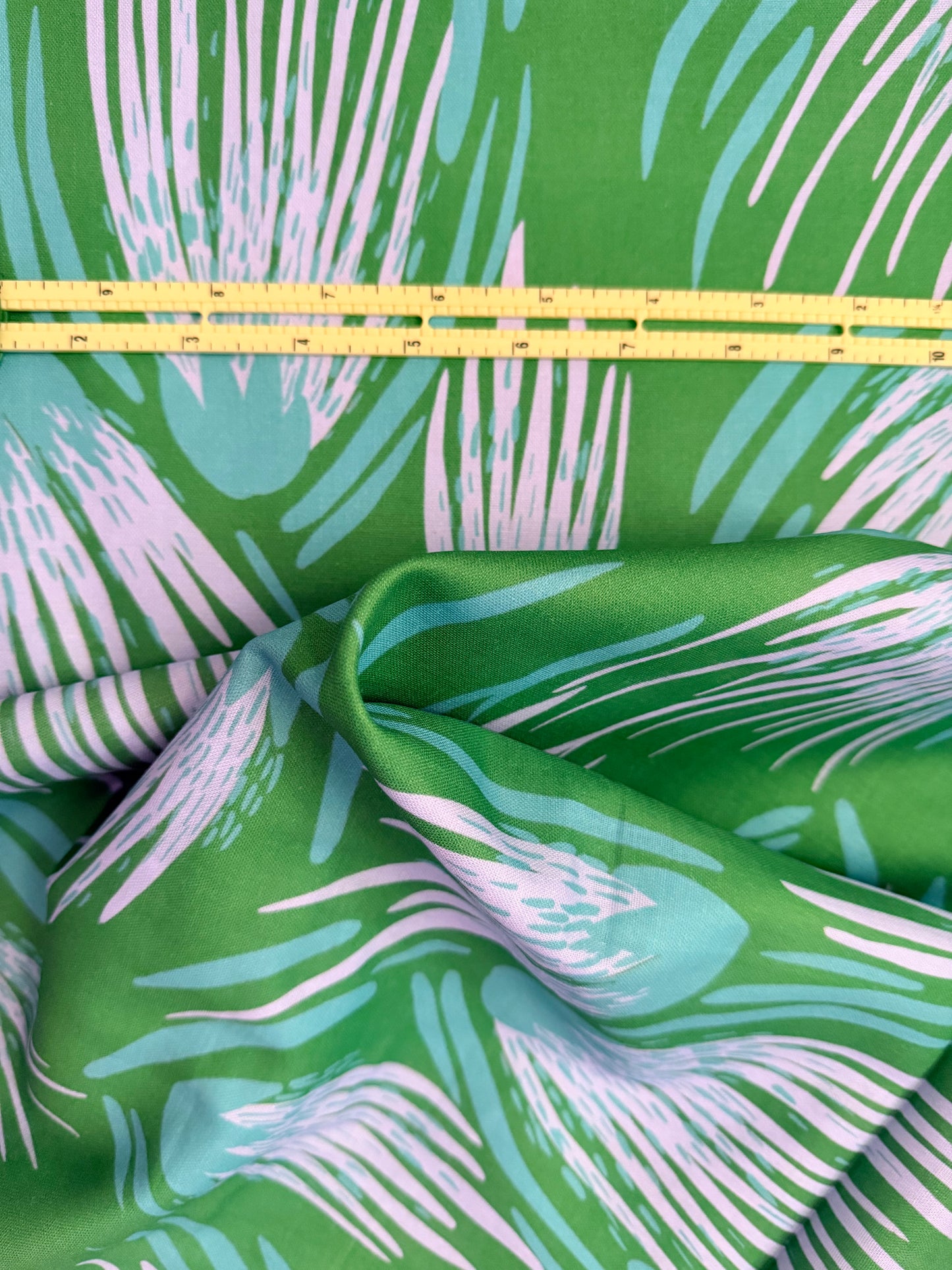 Smooth Double Gauze - Fan Flower Blue/ Green