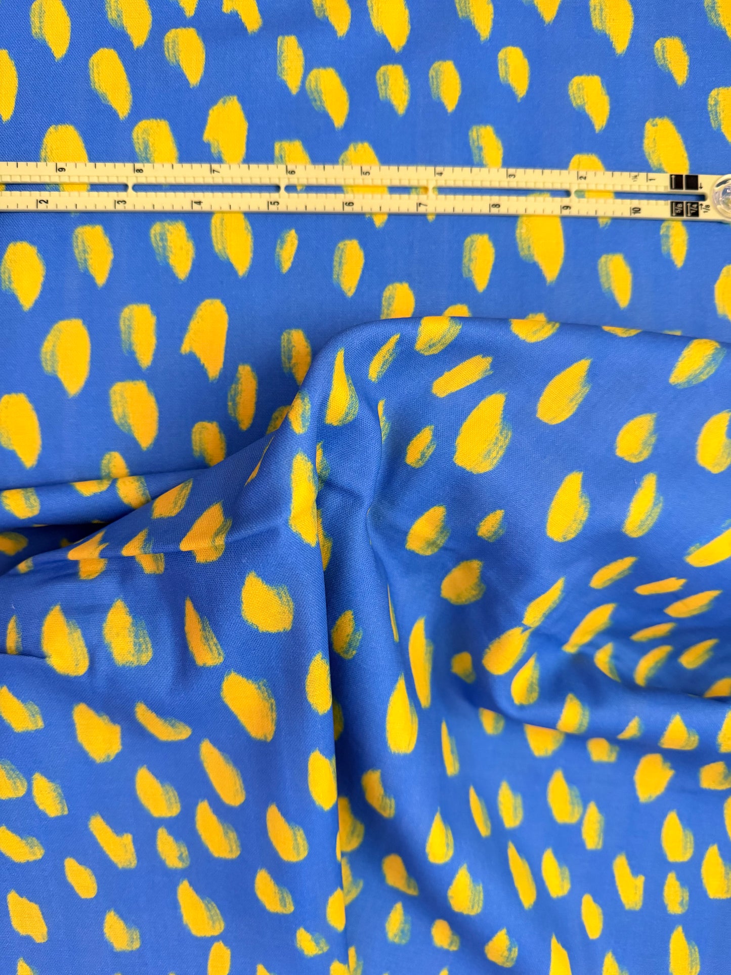 Smooth Double Gauze - Painted Dot Blue and Yellow