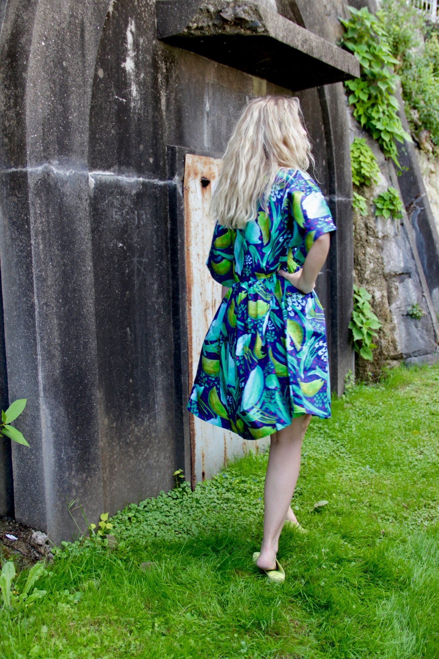 Falling Leaves (Navy) Oversized Dress (SHORT)