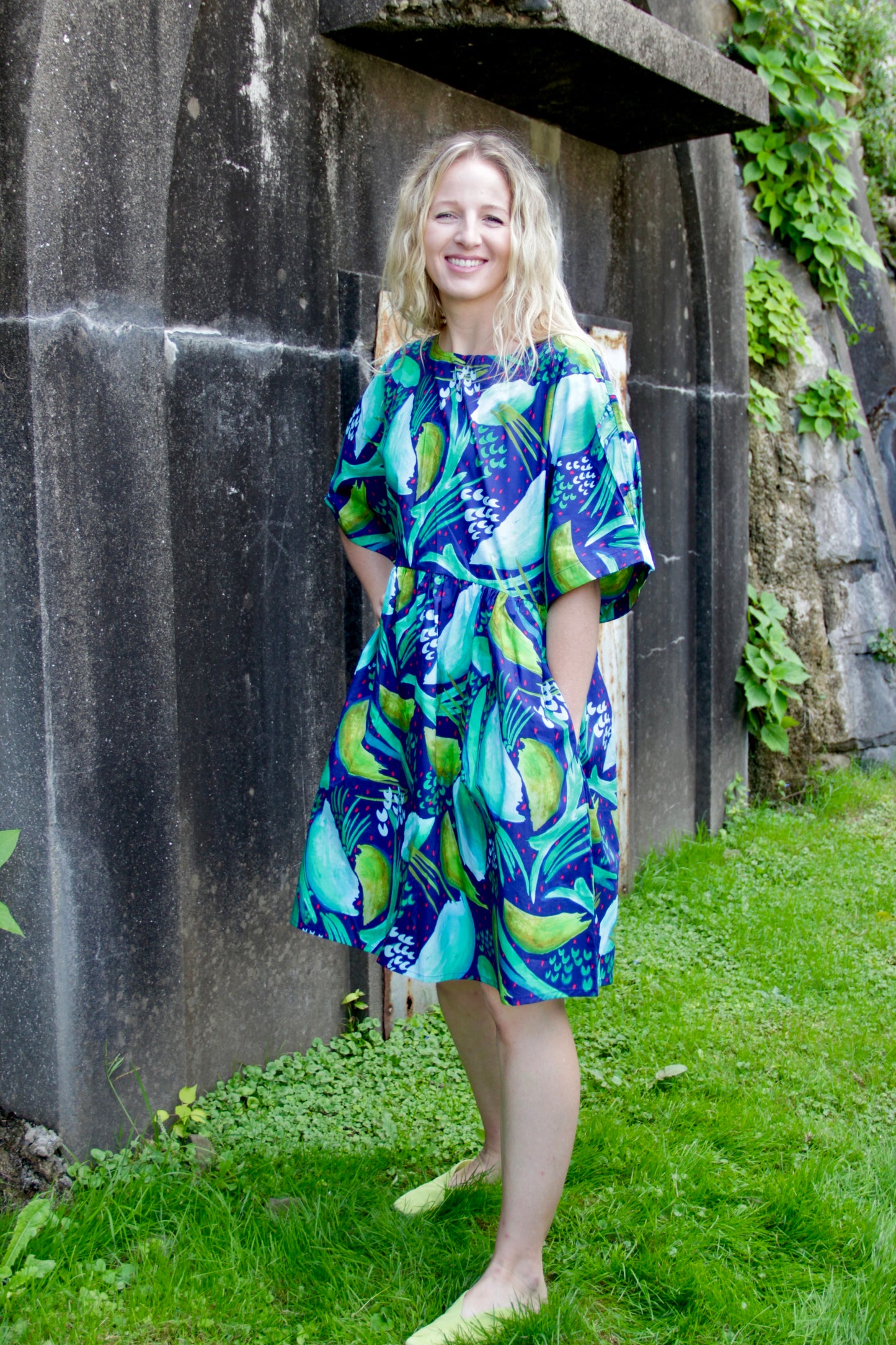 Falling Leaves (Navy) Oversized Dress (SHORT)