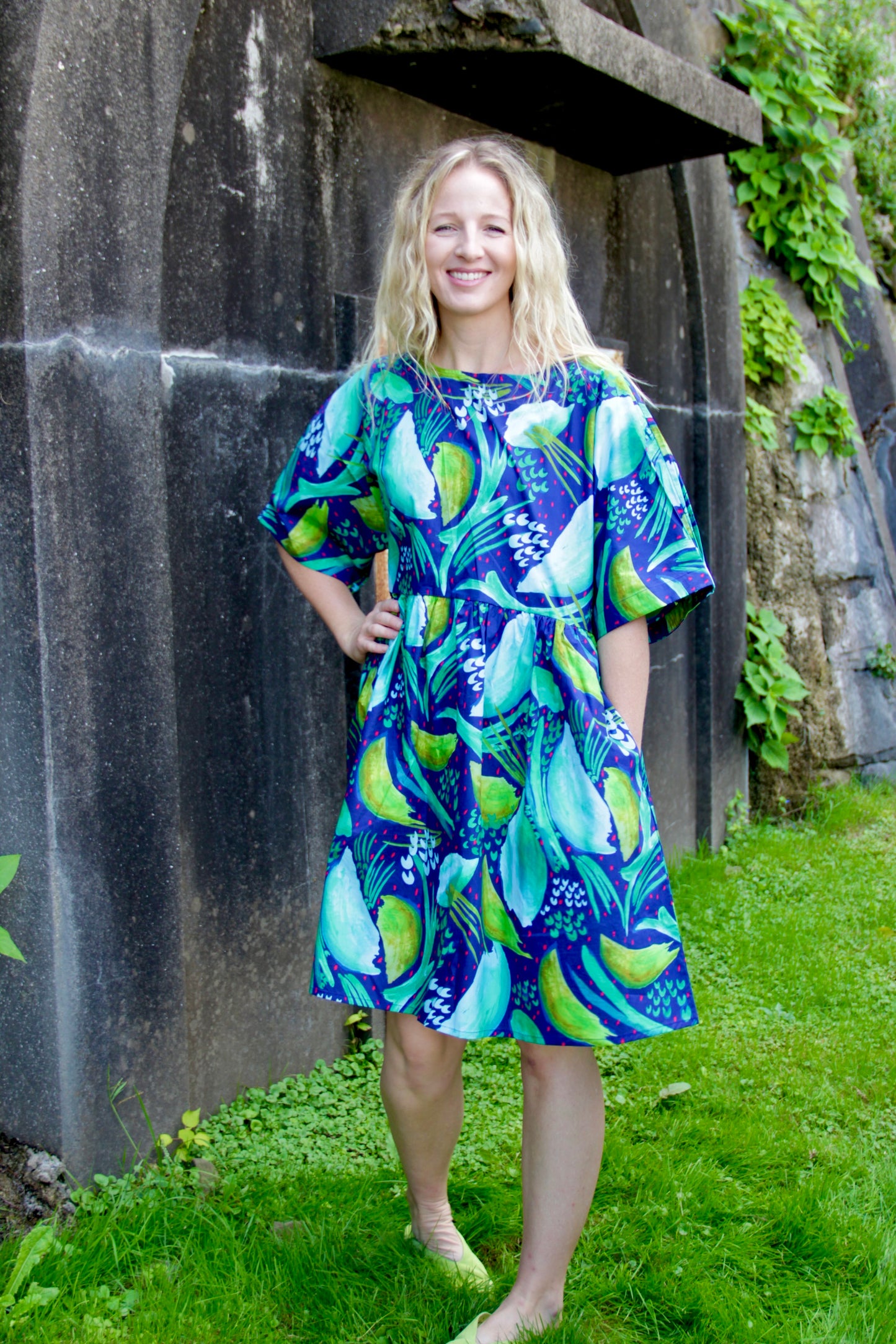 Falling Leaves (Navy) Oversized Dress (SHORT)