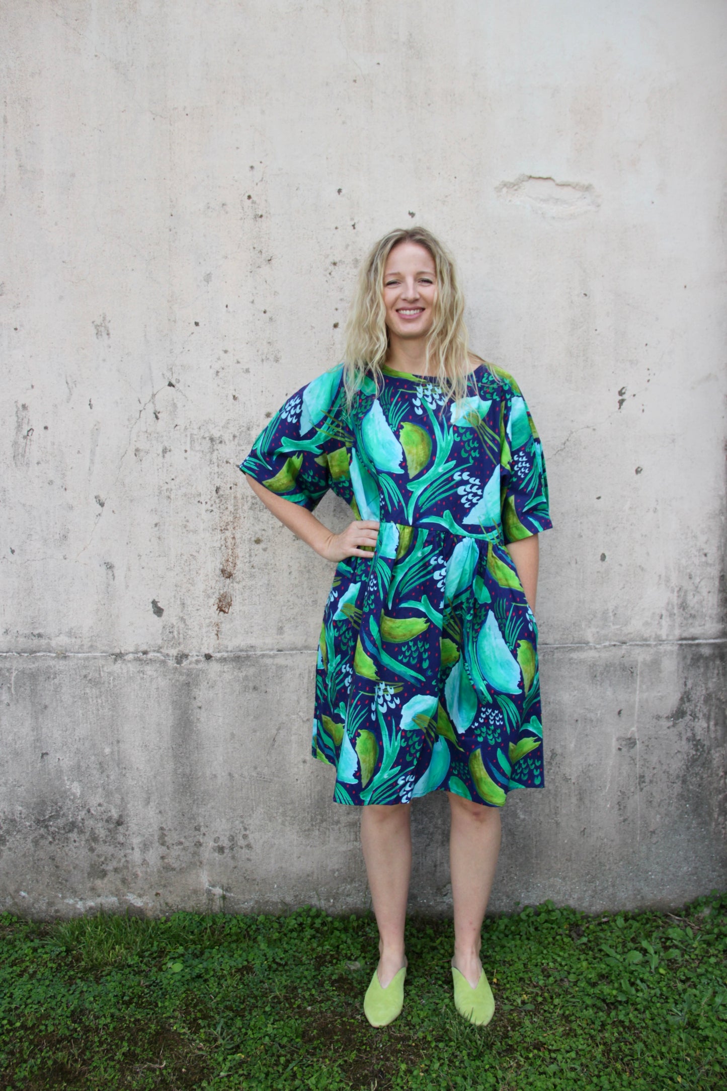 Falling Leaves (Navy) Oversized Dress (SHORT)
