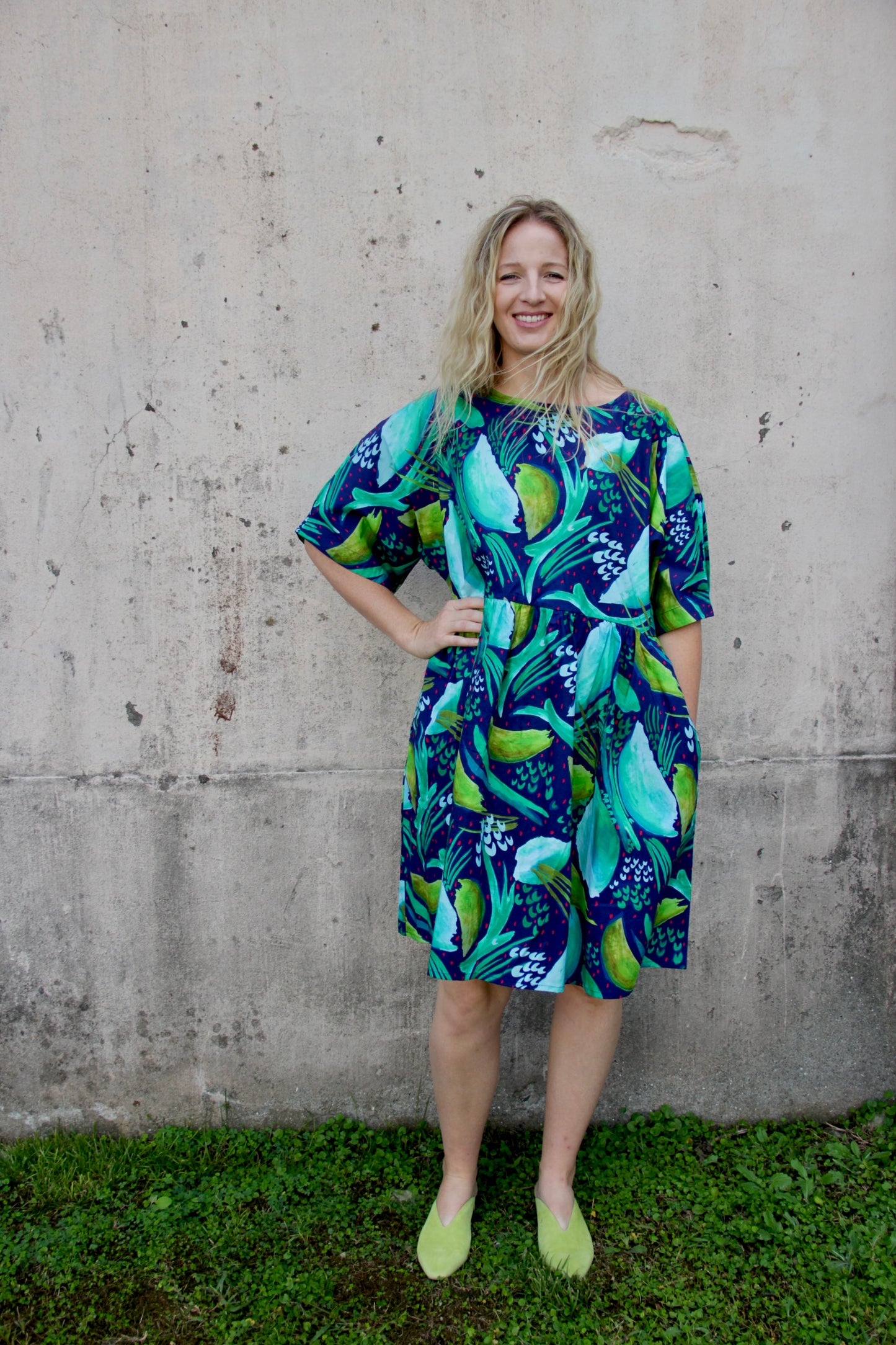 Falling Leaves (Navy) Oversized Dress (SHORT)
