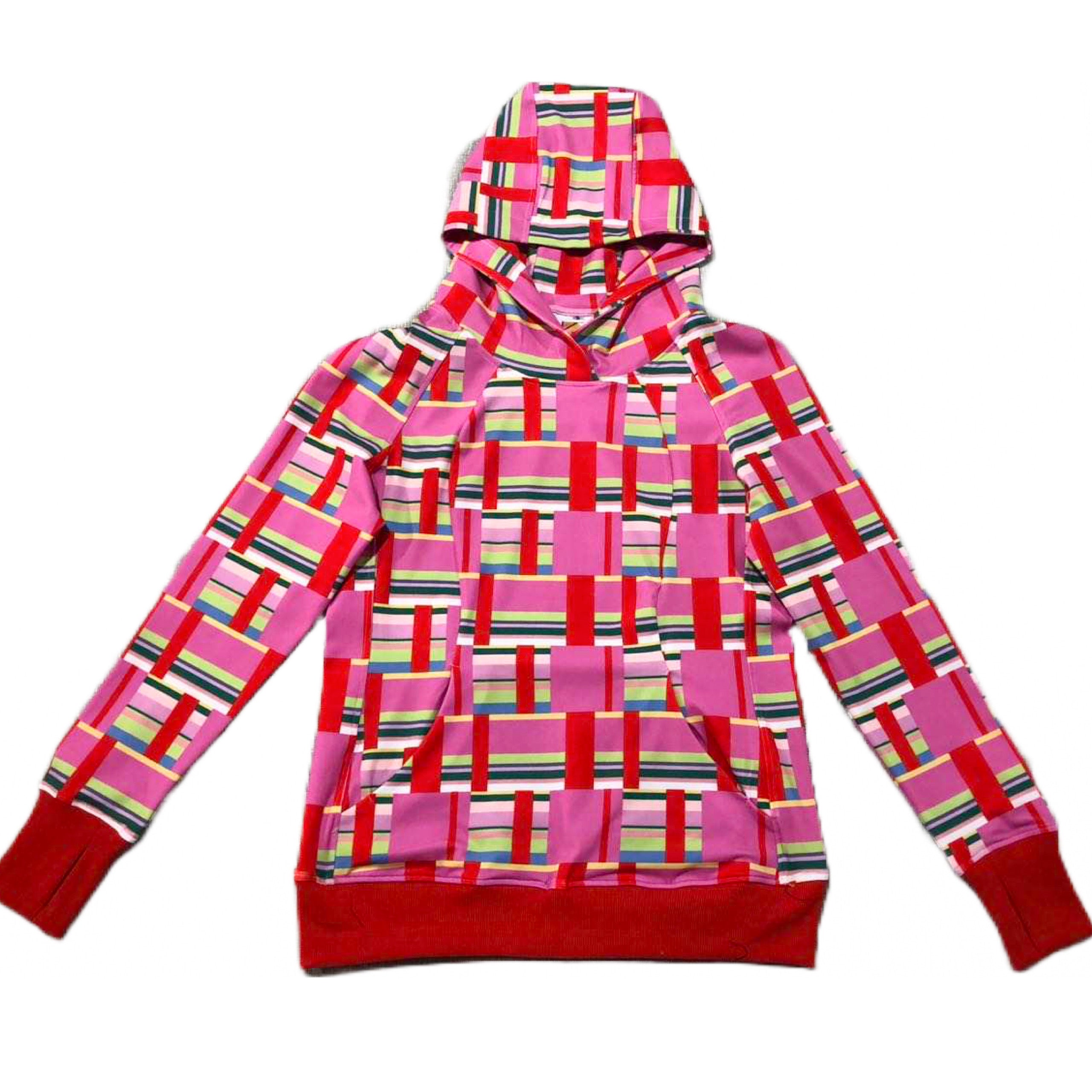 Block discount striped hoodie