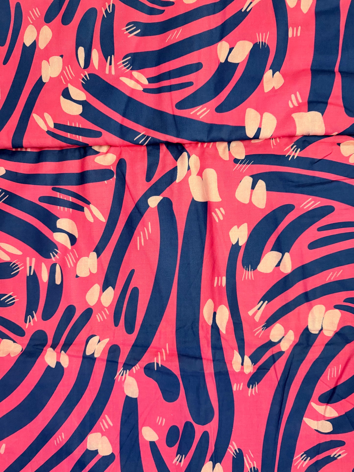 Smooth Double Gauze - Claws and dashes pink