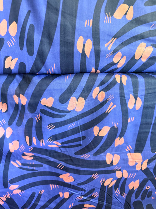 Smooth Double Gauze - Blue and peach