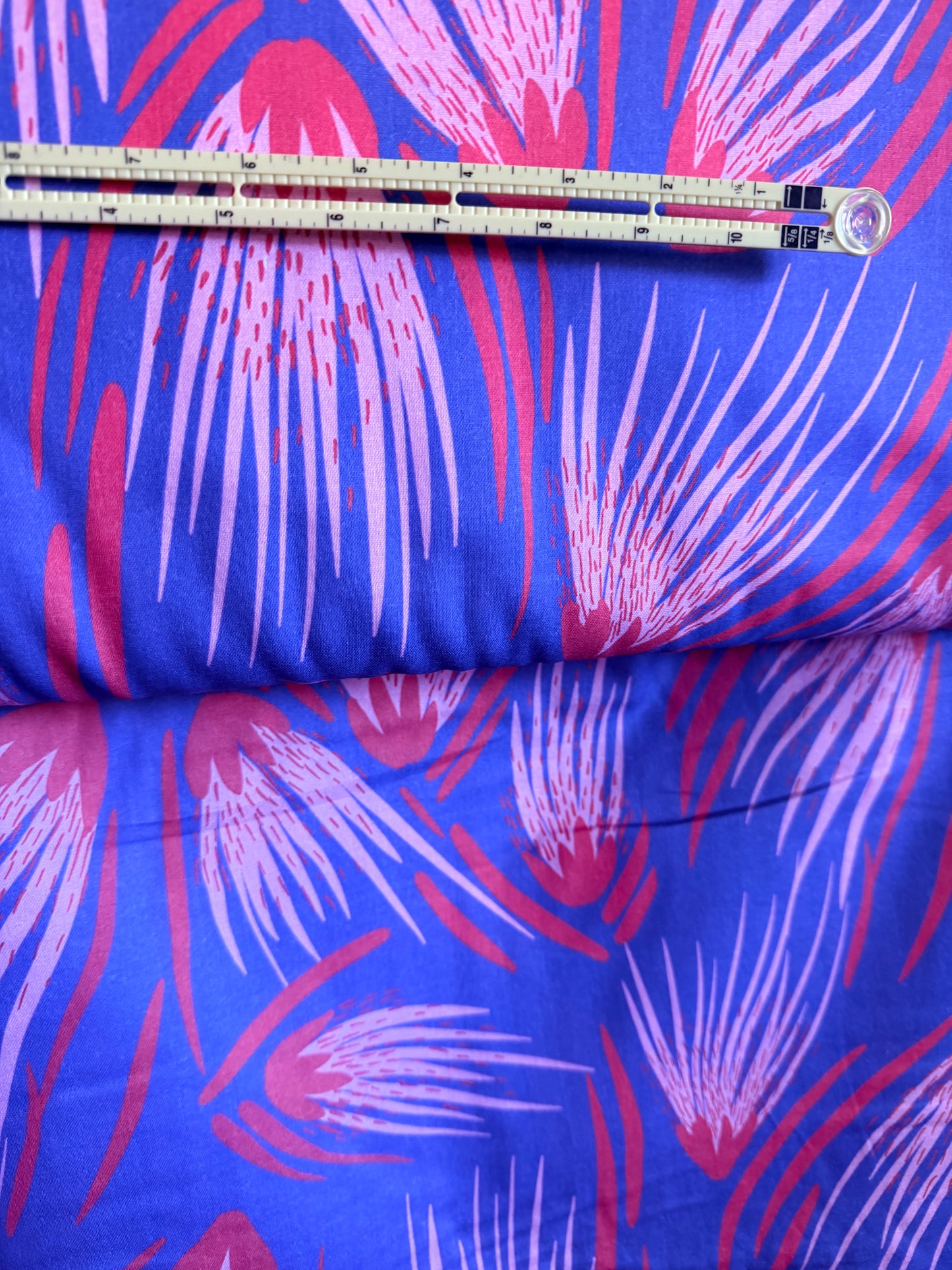 Smooth Double Gauze - Fan Flower red/blue