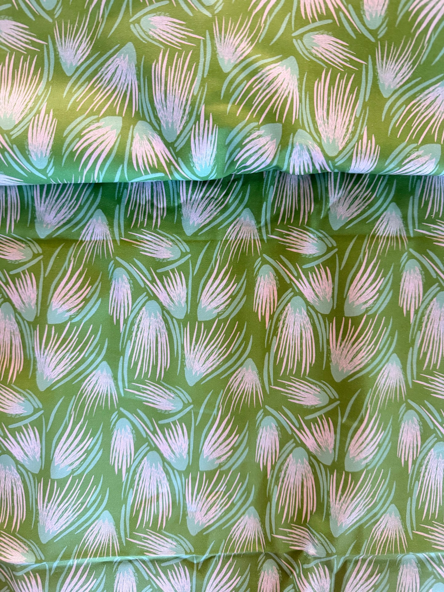 Quilting Cotton- Fan Flower Green and Aqua