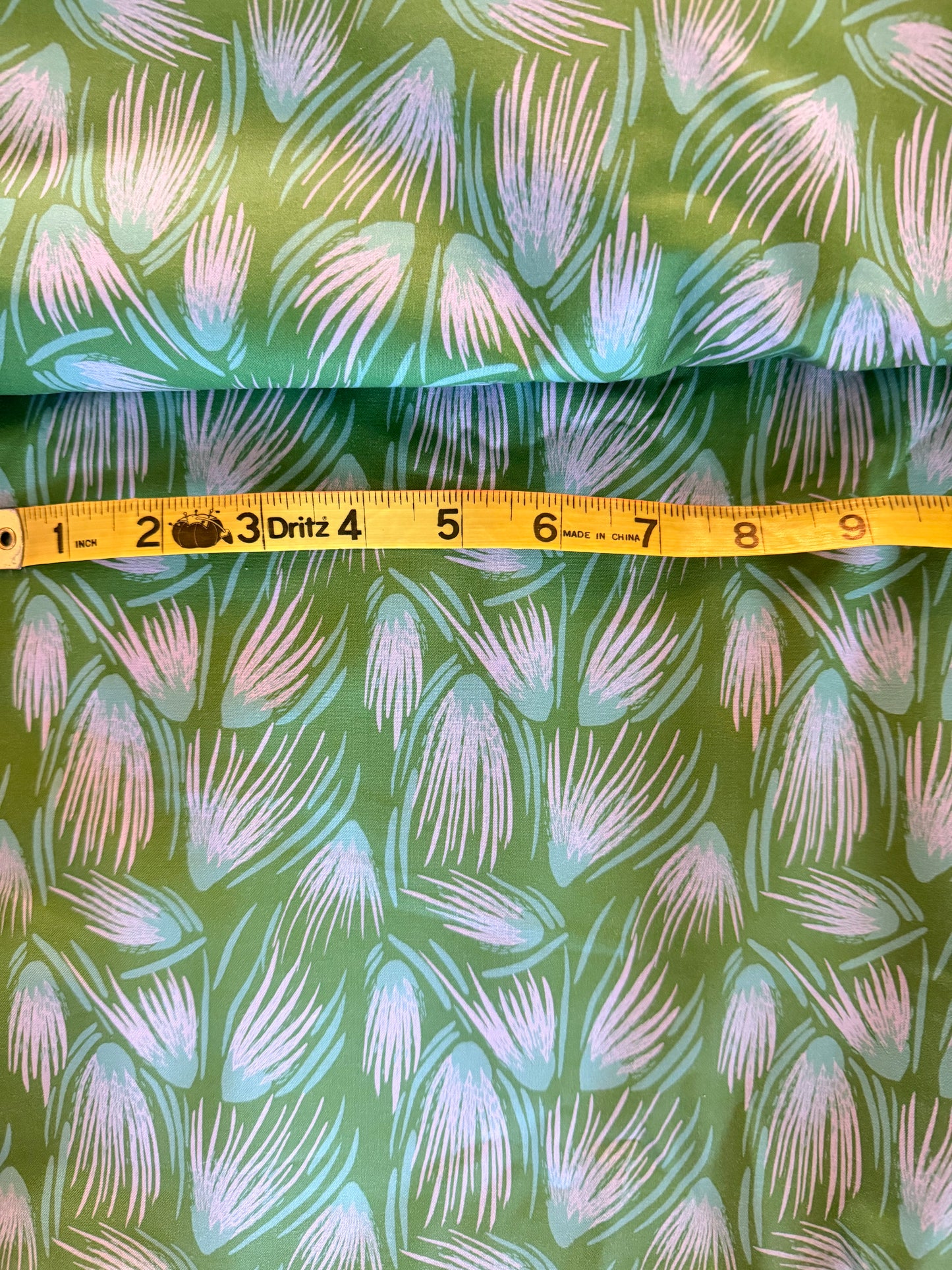 Quilting Cotton- Fan Flower Green and Aqua