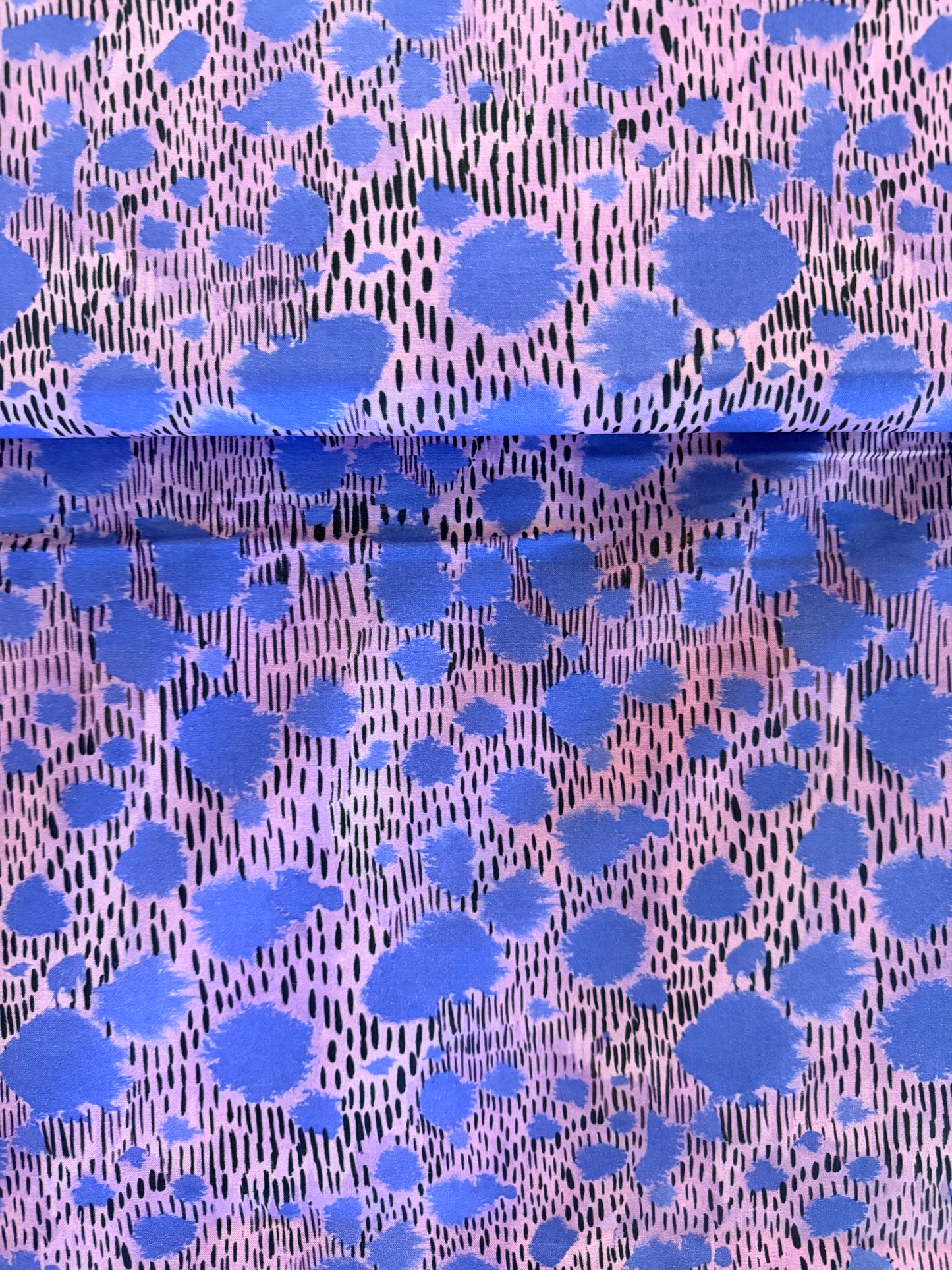 Quilting Cotton- Freckled wood blue and violet