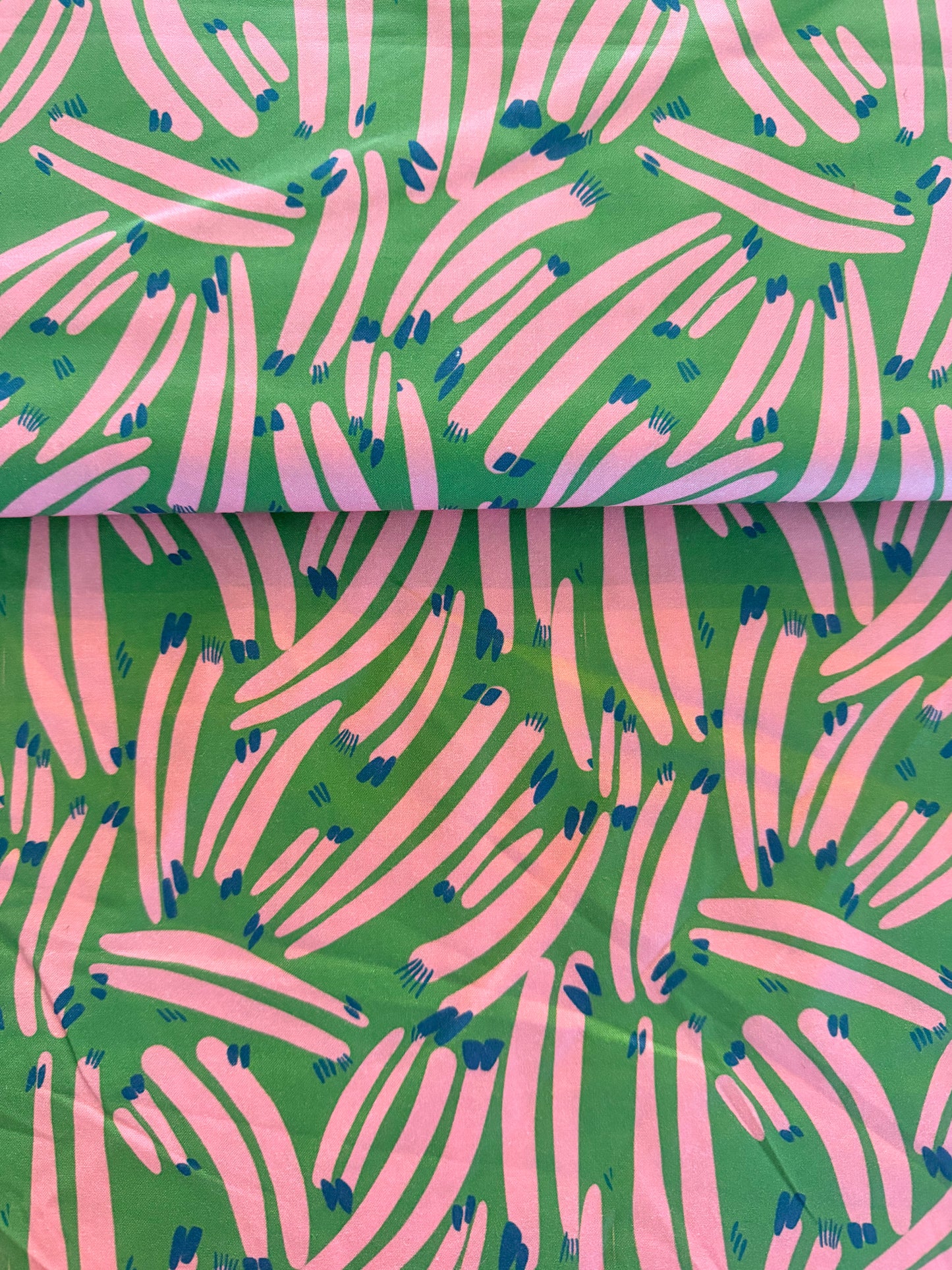 Quilting Cotton- Claws and dashes green and peach