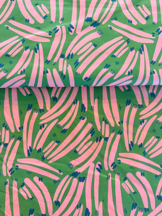 Quilting Cotton- Claws and dashes green and peach