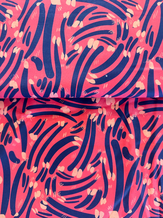 Quilting Cotton- Claws and dashes pink