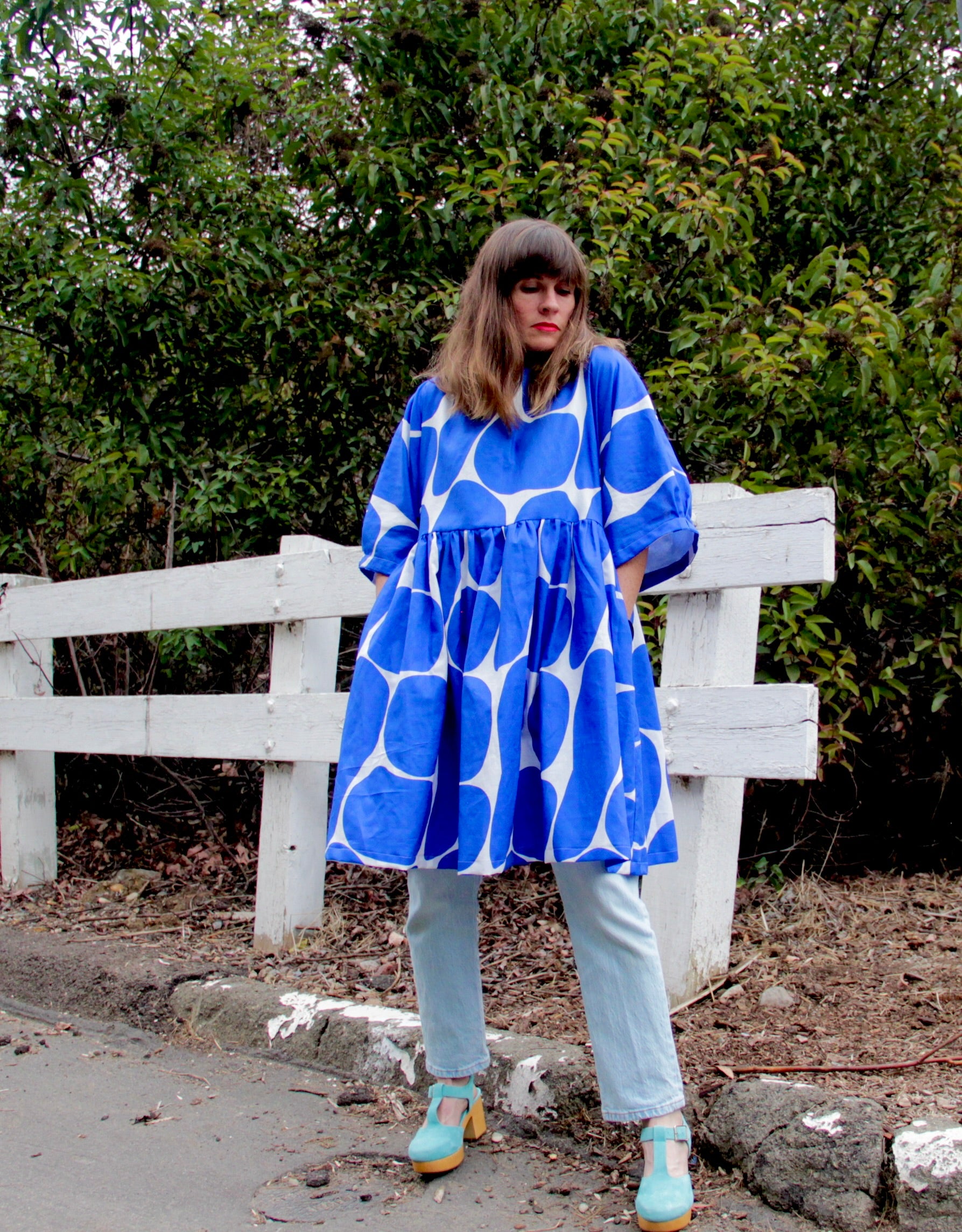 blue oversized dress Oversized Shirt Dress