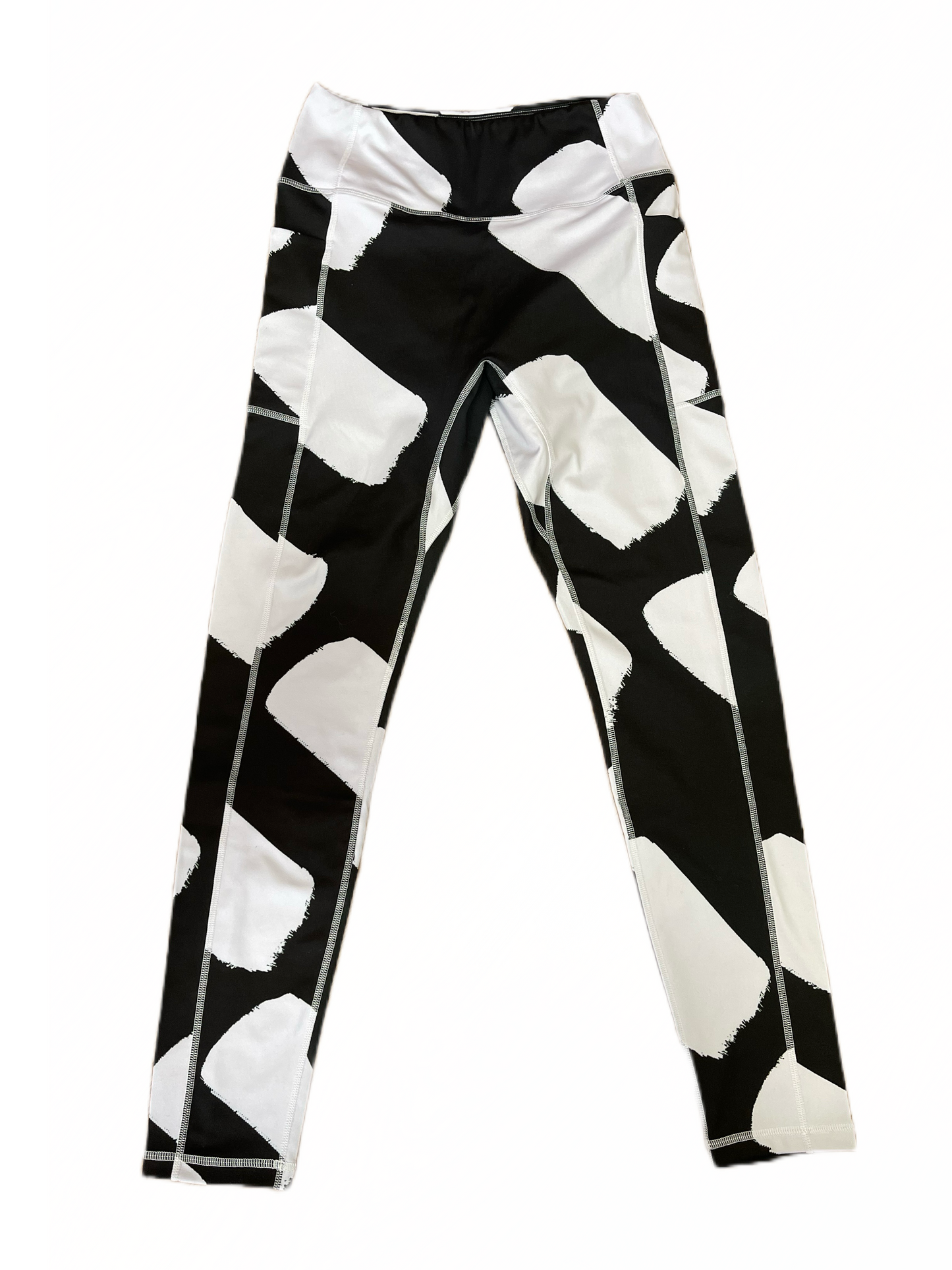 Black and white dash leggings