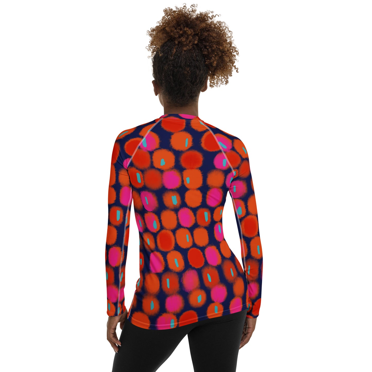Women's Rash Guard Red & Pink Painted Dots